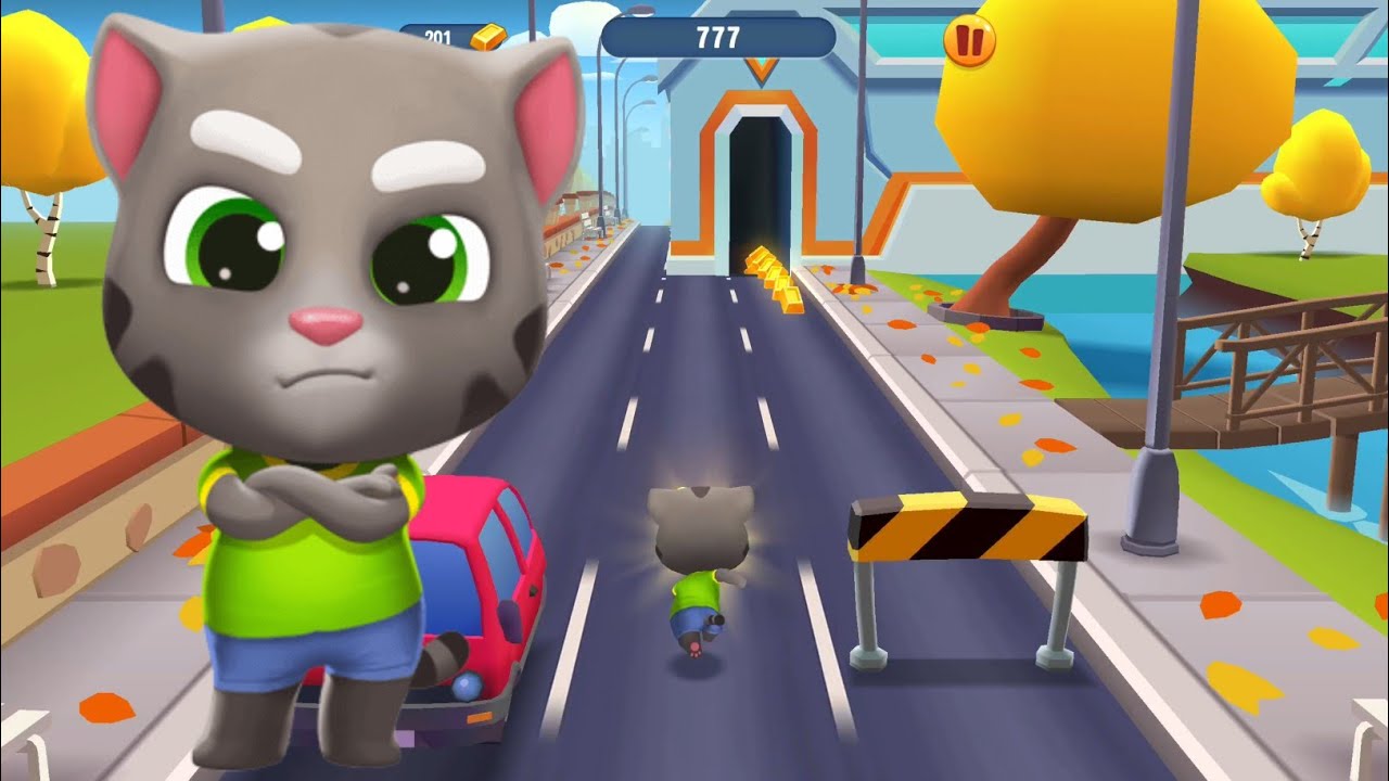 Talking Tom Gold Run Talking Tom in Cyber City New Update Full Screen Android Gameplay