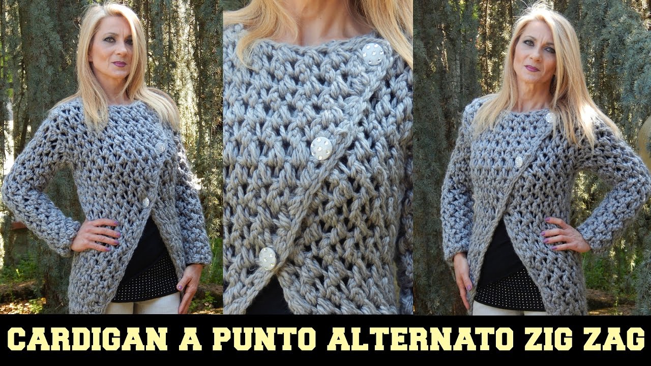 CARDIGAN A PUNTO ALTERNATO A ZIG ZAG -  NUNZIA VALENTI