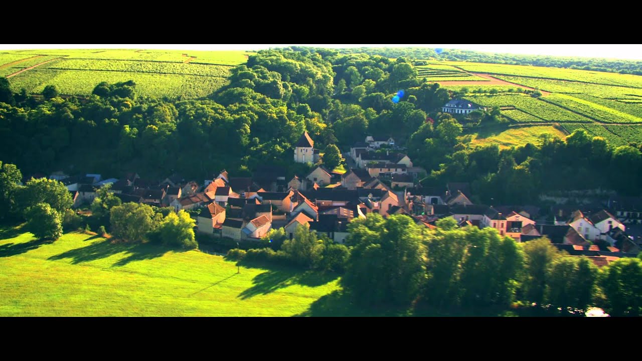 The Chablis winegrowing region seen from the sky