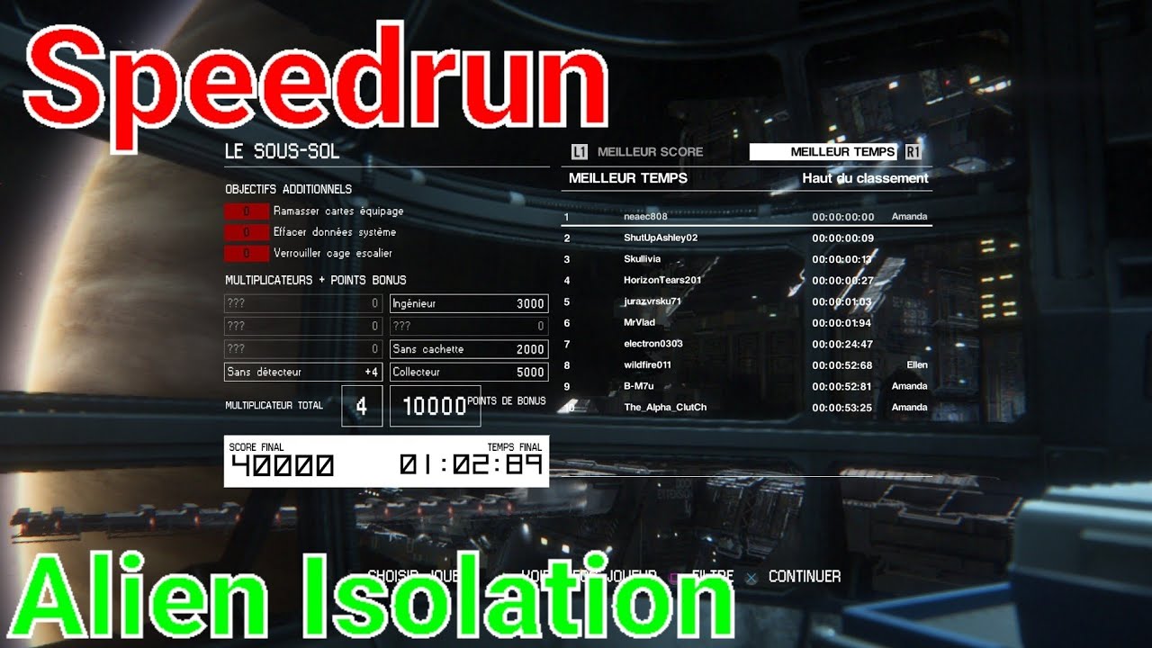 SPEEDRUN ALIEN ISOLATION Mode Survie 