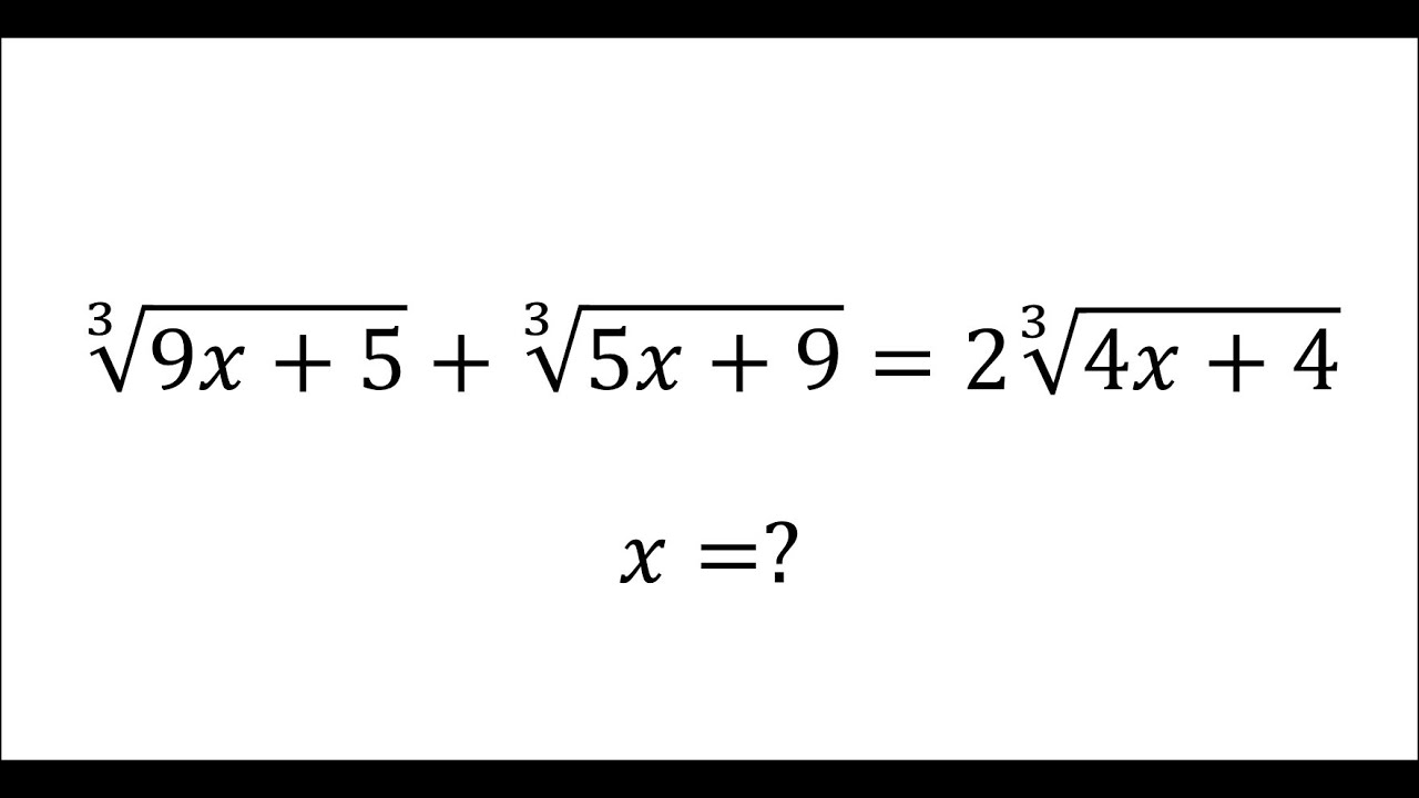 An awesome algebra problem | Algebra | Irrational equations | 9