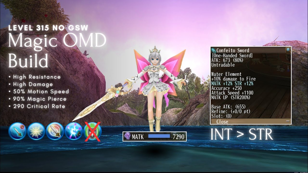 [Confeito] Полный билд Магия OMD Без GSW Ограничение уровня 315 (Полутанковый OMD) | Toram Online