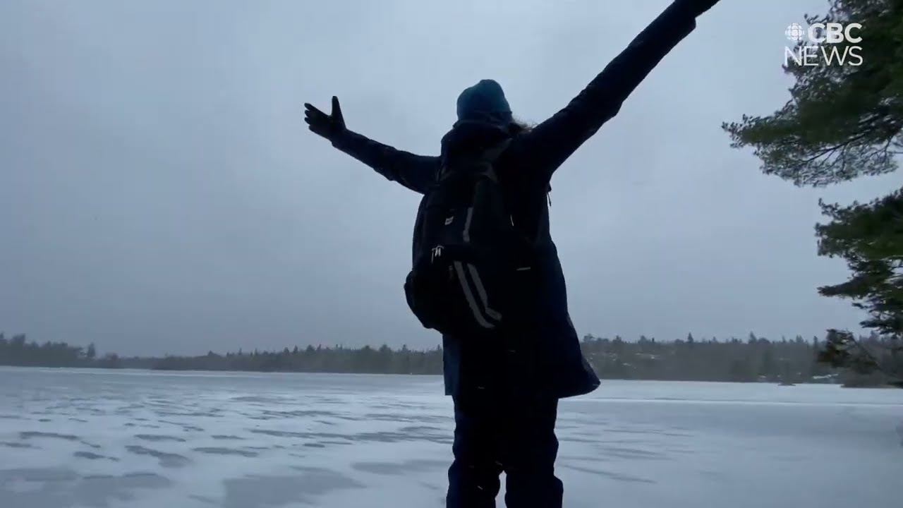 Hiking Nova Scotia's Bluff Wilderness Trail in winter with a drone