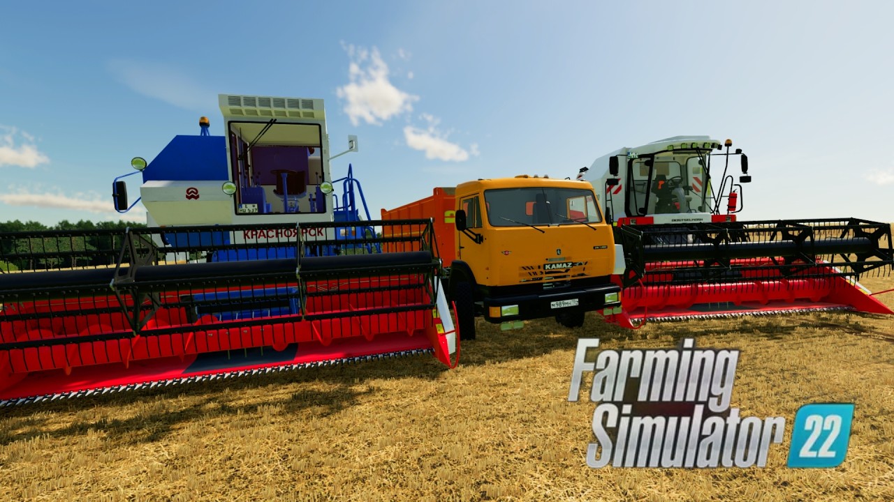 УБОРОЧНАЯ ПШЕНИЦЫ НА ДВУХ КОМБАЙНАХ! FARMING SIMULATOR 22!