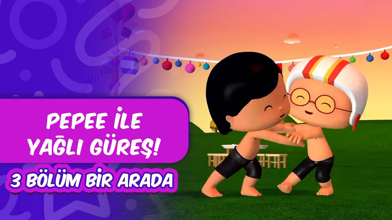 Pepee ile Yağlı Güreş! - Pepee Leliko ve Pisi İle 3 Bölüm Bir Arada | Düşyeri