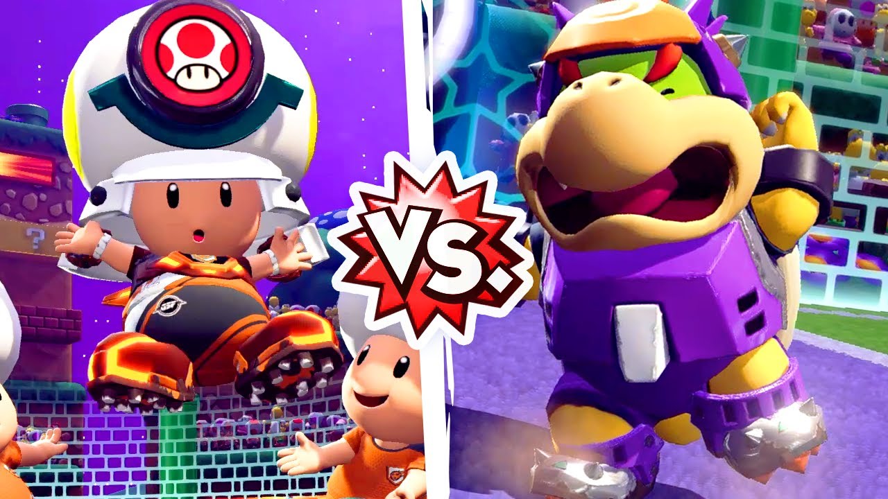 Mario Strikers Battle League - Bushido Toad Vs. Shellfish Bowser Jr.