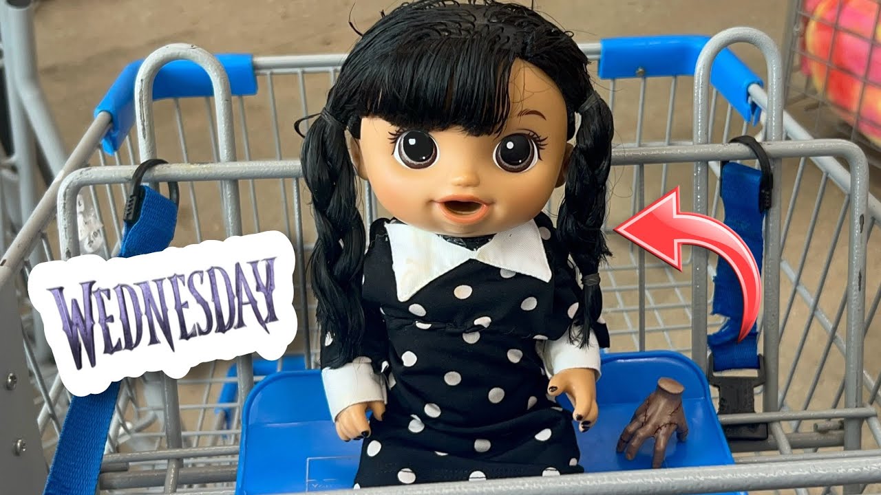 Baby alive Wednesday Addams goes on an outing 🛒 