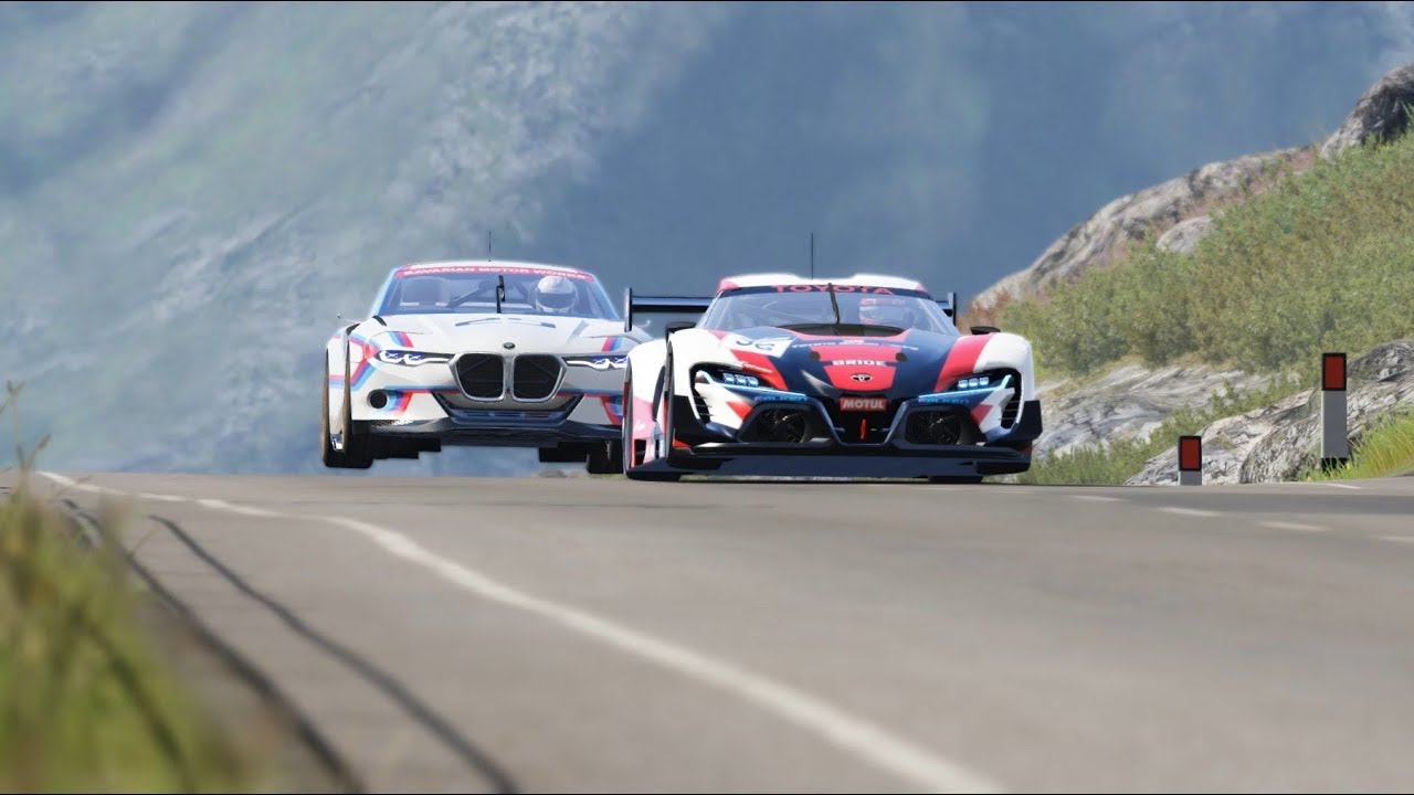 BMW 3.0 CSL Hommage R vs Toyota FT-1 Vision GT at Highlands