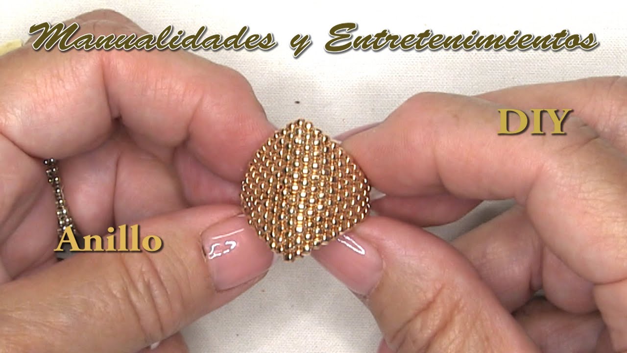 DIY - Anillo rombo de mostacillas 💍💍💍