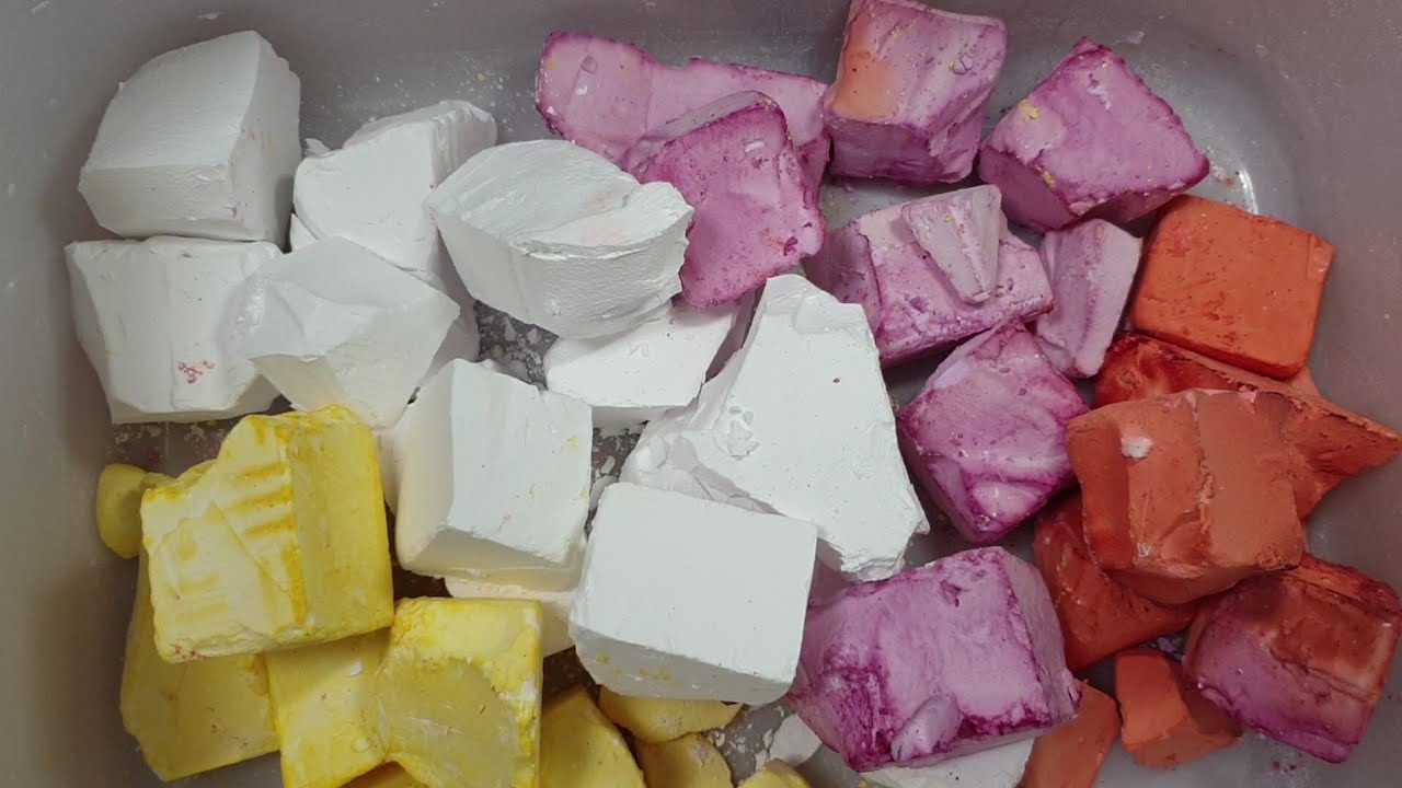 짐초크 부수기 ASMR dyed gym chalk crumble