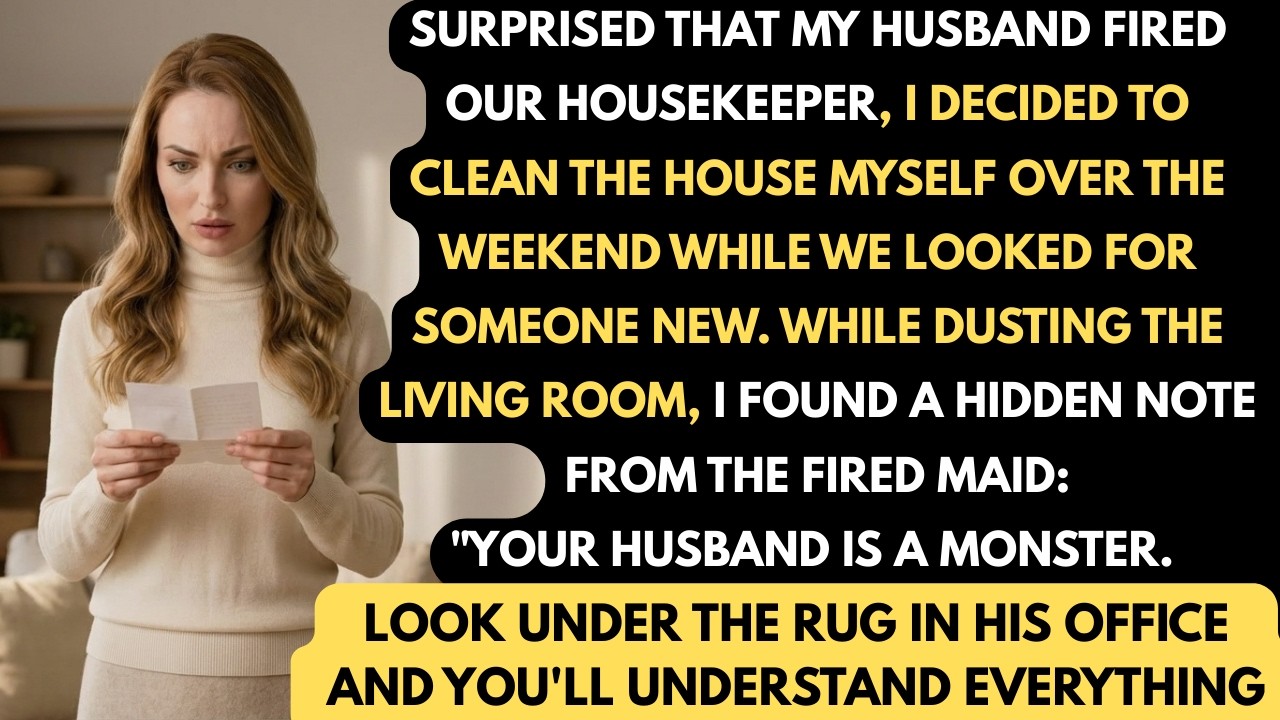 My husband fired our housekeeper — and she left a hidden note that changed everything…