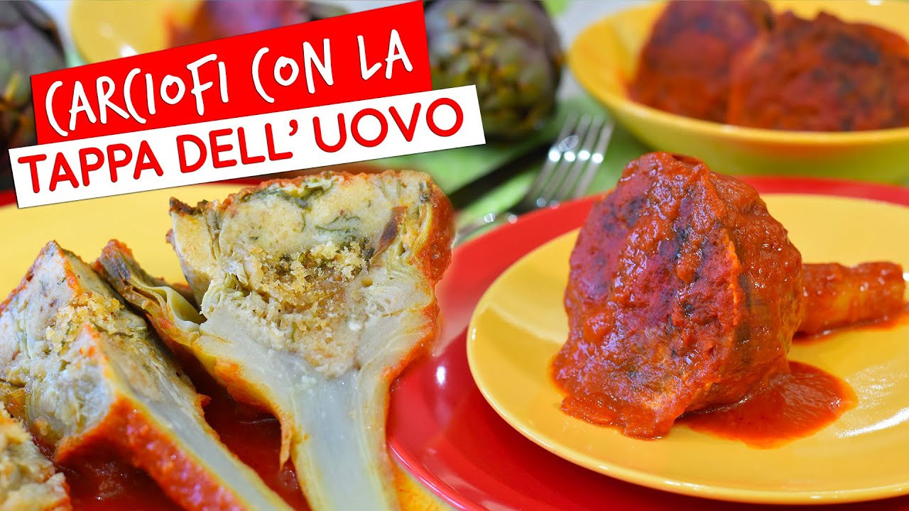 Carciofi con la tappa dell'uovo alla palermitana (carciofi ripieni al sugo)