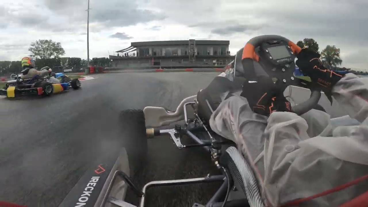 Onboard OK junior Slovakiaring FIA in challenging wet 2024 VictoryLane Kart republic Iame engine
