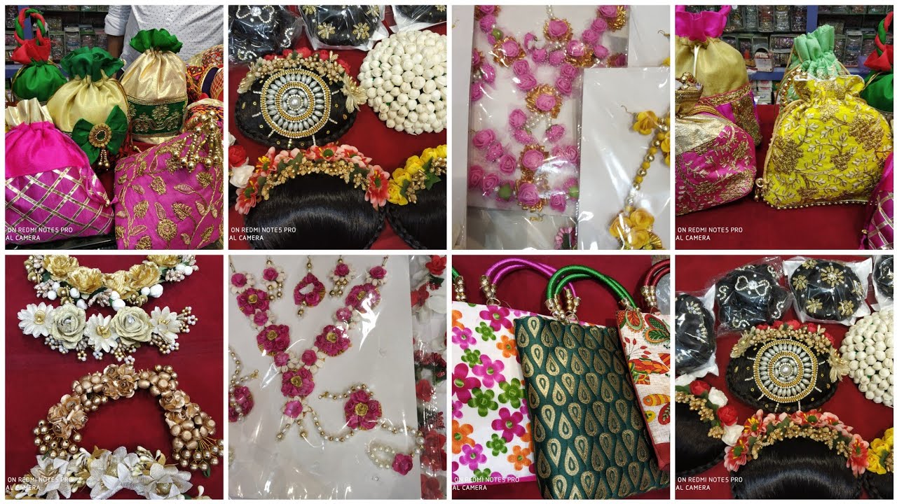 Sowcarpet Flower jewellery, Hair Bun& Accessories and Return Gift Bags with price