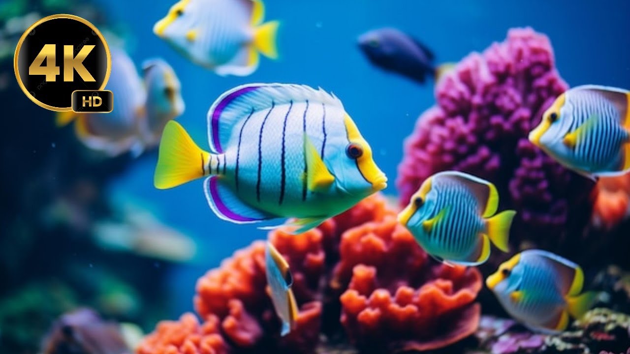Under The Sae 4K  -  Scenic Wildlife Film With Calming Music Relaxing, Meditation & Stress Relief