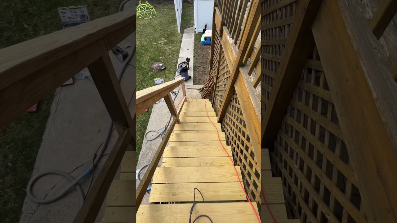 Sunny deck upgrade🌞 #deck #renovationproject #oldwood #newdeck #refinish #refinishhardwoodfloors