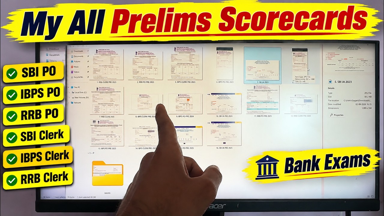 My All Bank Exam Prelims Scorecards 📄 | SBI PO, IBPS PO, RRB PO, SBI Clerk, IBPS Clerk & RRB Clerk