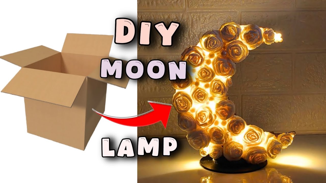 Diy moon lamp 🥀🎀#craft #art #HomeDecorDIY#GlowDecor#DIYMoonLam
