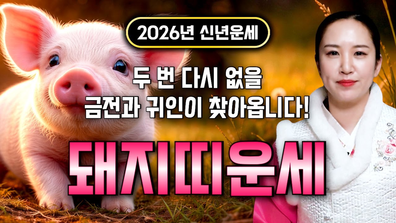 ⭐2026년 병오년 돼지띠운세⭐엄청난 대운과 함께 귀인이 찾아온다!! 말년에 금전,재물,문서,귀인까지 다 들어와 초대박나는 59년생 71년생 83년생 95년생 돼지띠 운세!