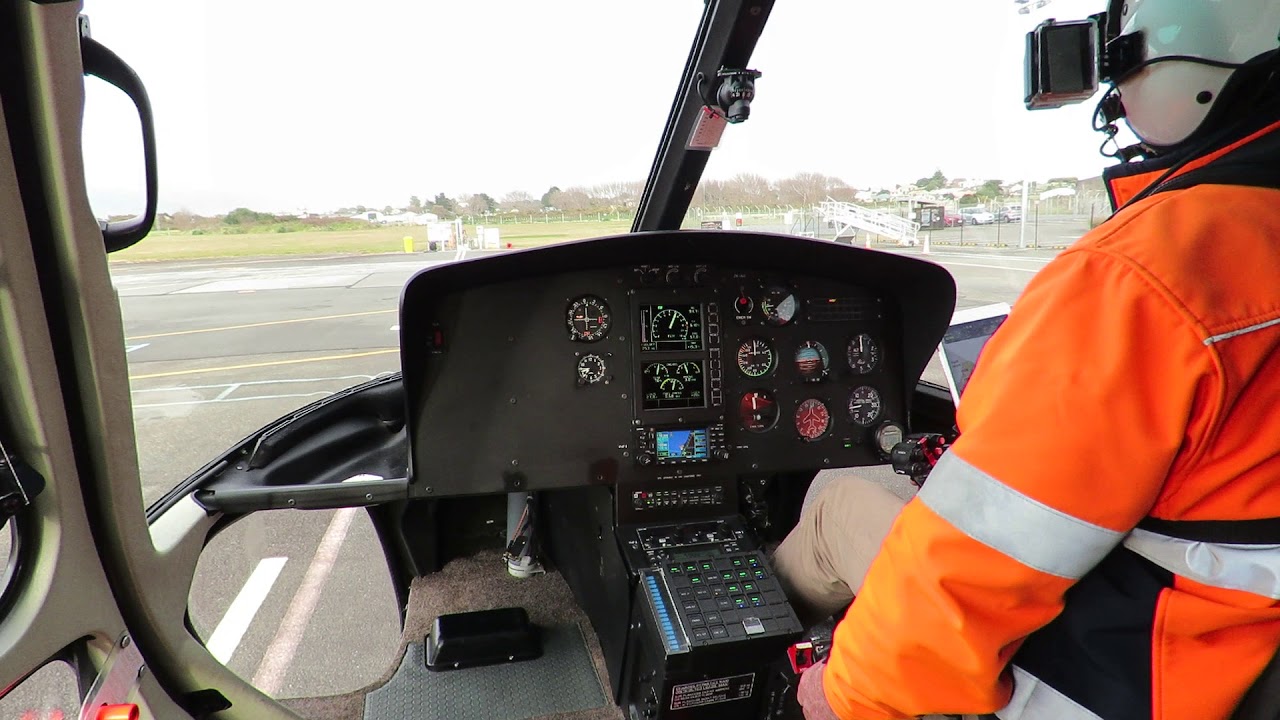 Kapiti Airport - ONBOARD! Kapiti Heliworx Eurocopter AS 350 B2 ZK-IAG Lift off 16FATO