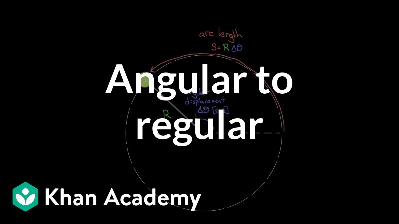 Relating angular and regular motion variables | Physics | Khan Academy