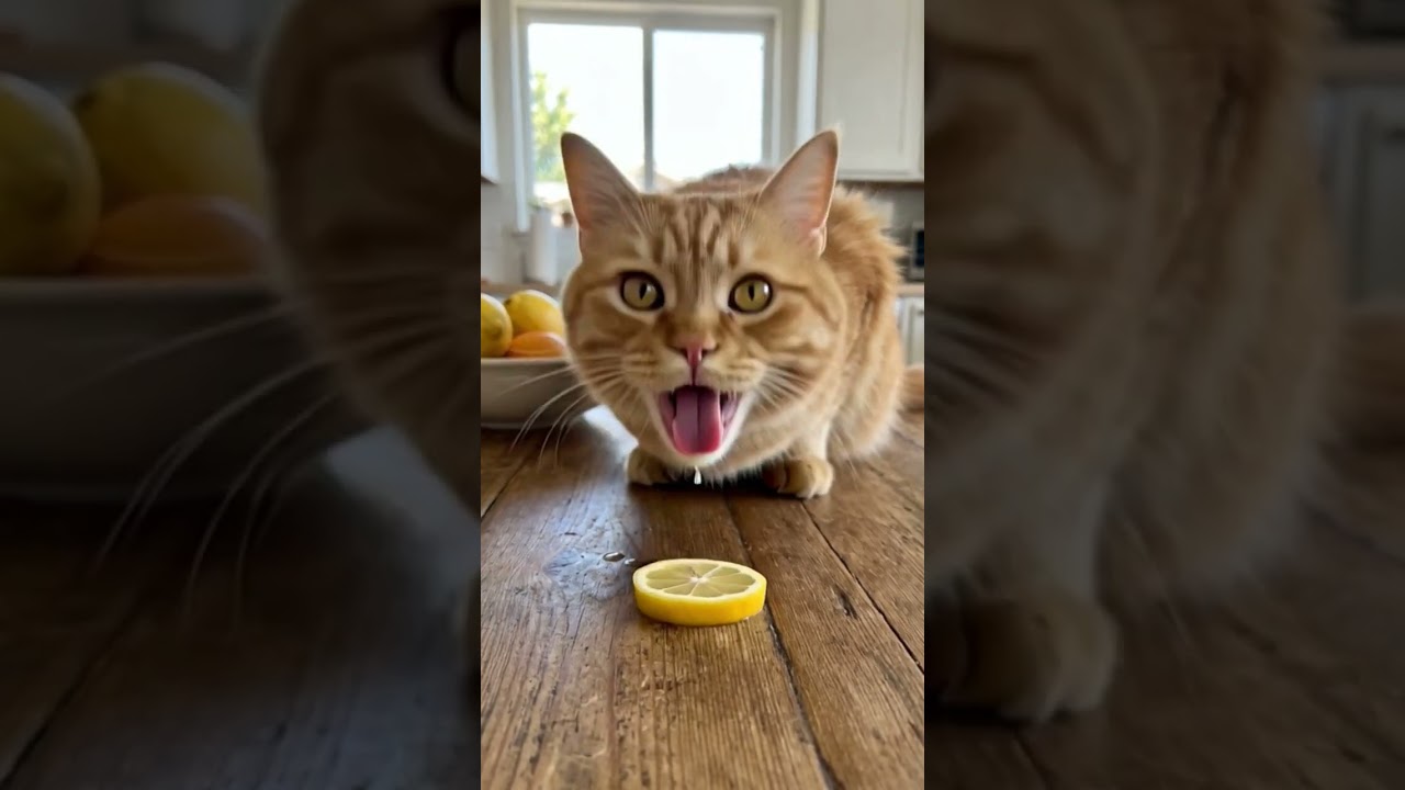 sour lemon with cat #shorts