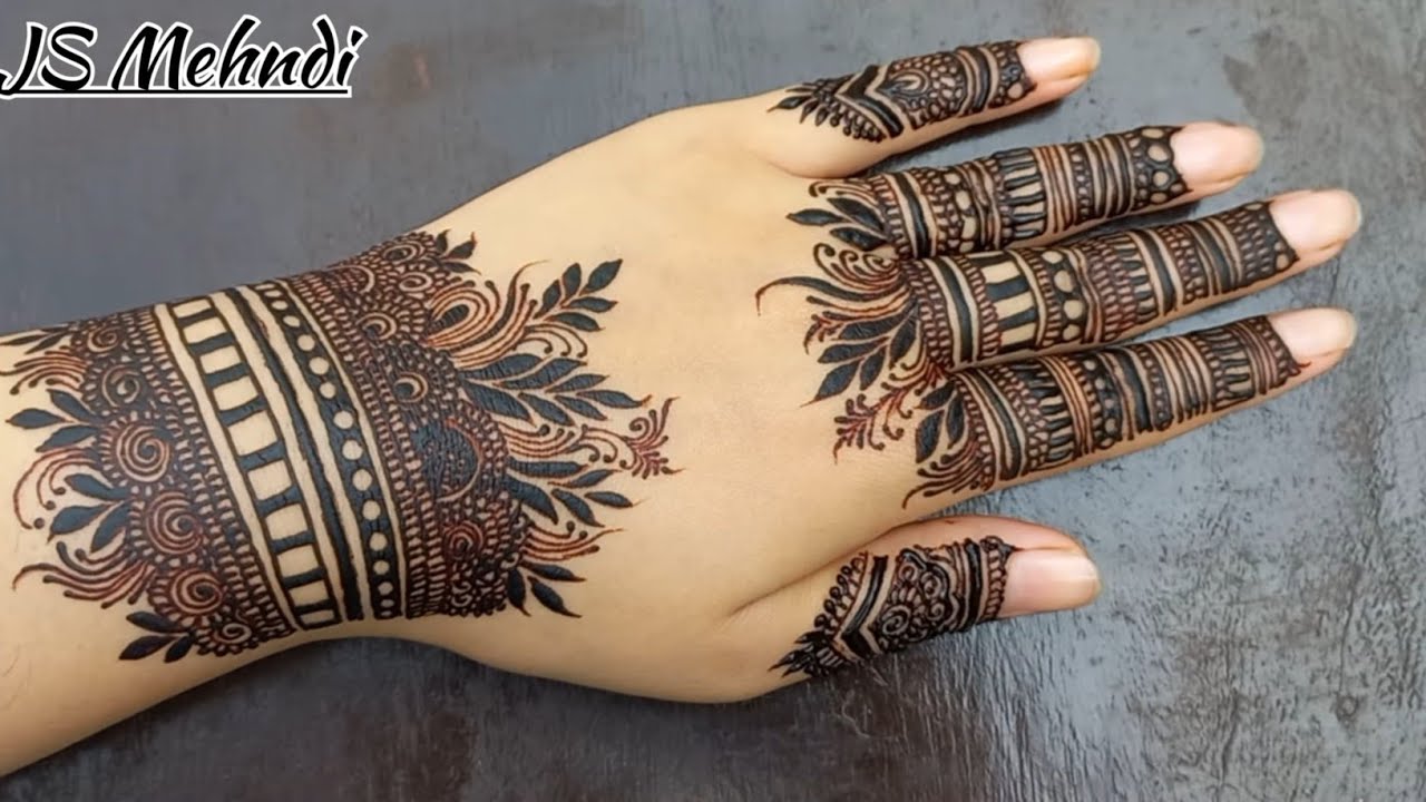 New stylish back hand full bridal mehndi tutorial / Arabic mehndi/ simple and easy #trendy #wedding
