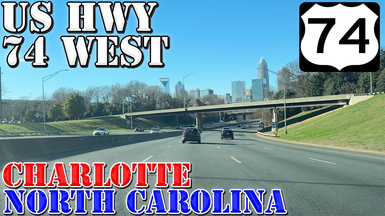 US 74 West - Charlotte - North Carolina - 4K Highway Drive - 2026