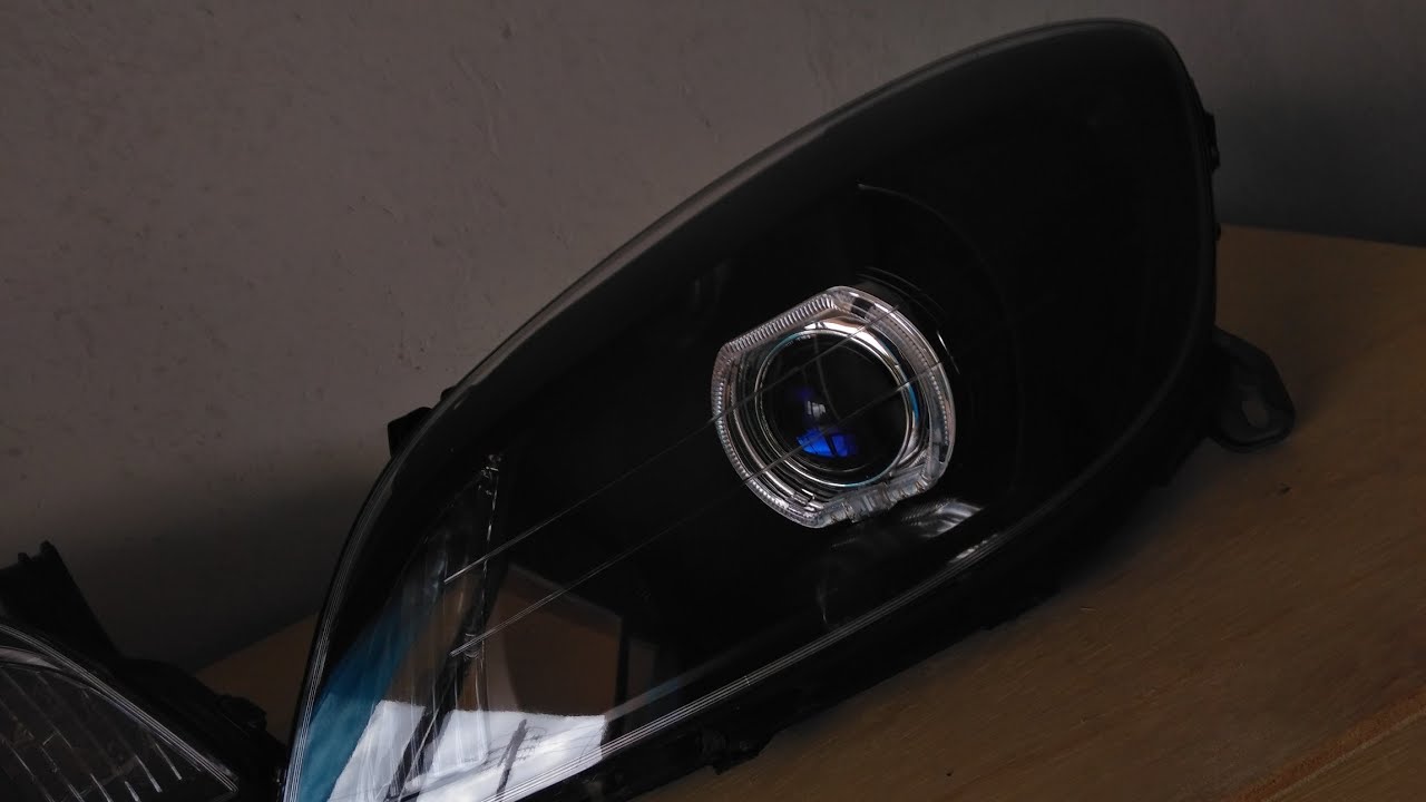 Projetores Lente Azul no celta e como tirar o cromo do farol