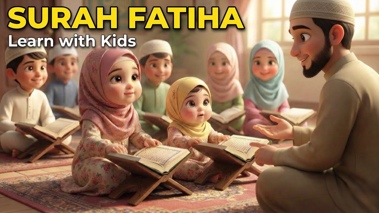  Al-Fatiha for Kids | Full Surah with Tajweed & Repeat | Learn Quran Easy | Islamic Kids Video