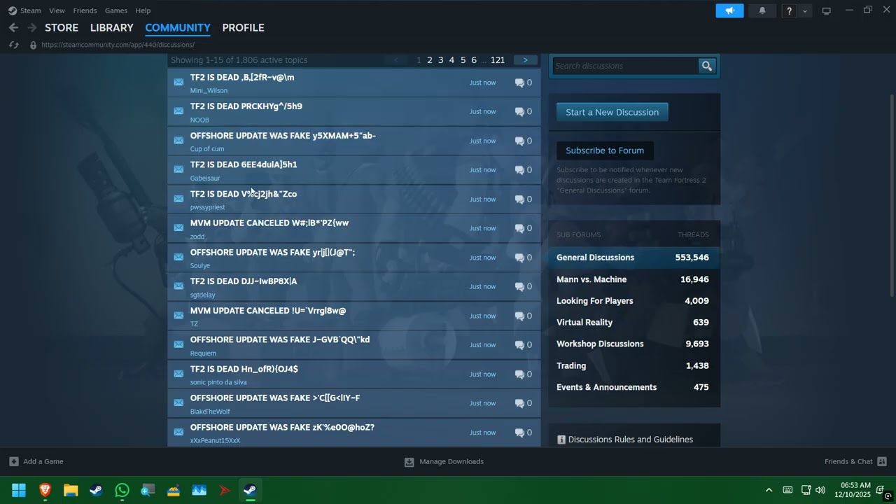 TF2 discussion page getting absolutely fucked
