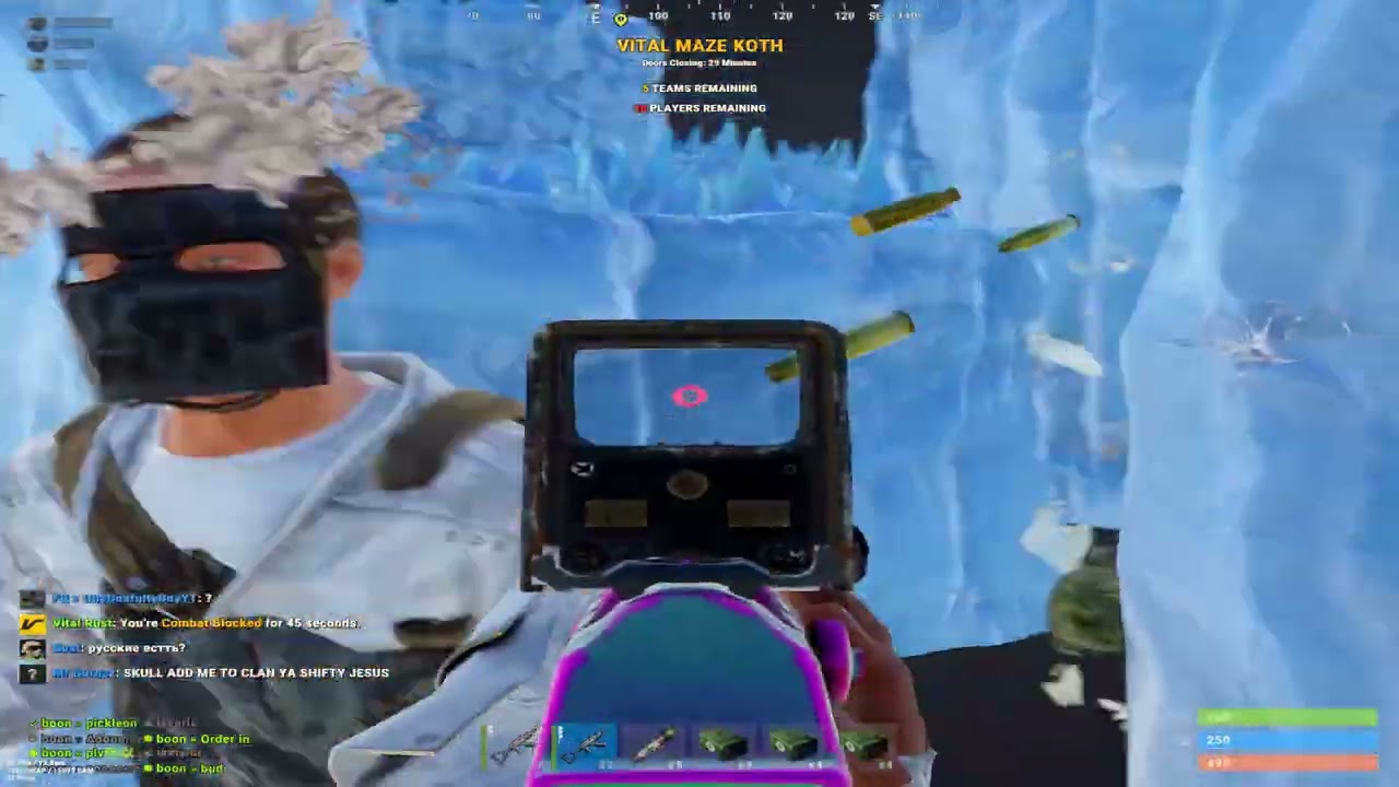 Dog meat player head butting the oppositon