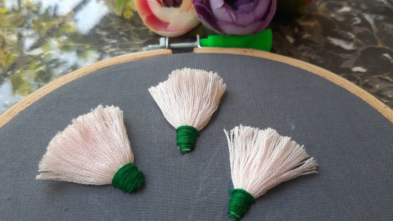 Easy Hand Embroidery: Simple Tassel Flower Tutorial || Easy way to stitch Tassel flower|| Artometry