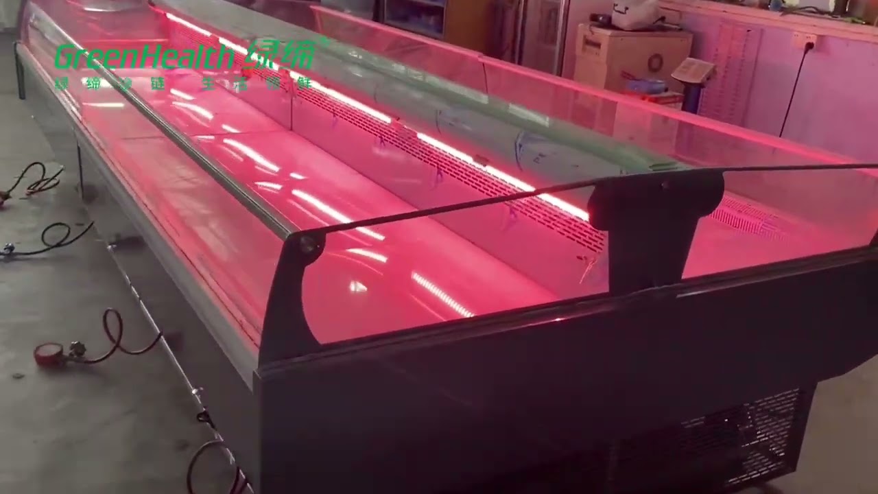 Stainless Steel Fish Fresh Deli Meat Refrigerator For Butcher Shop