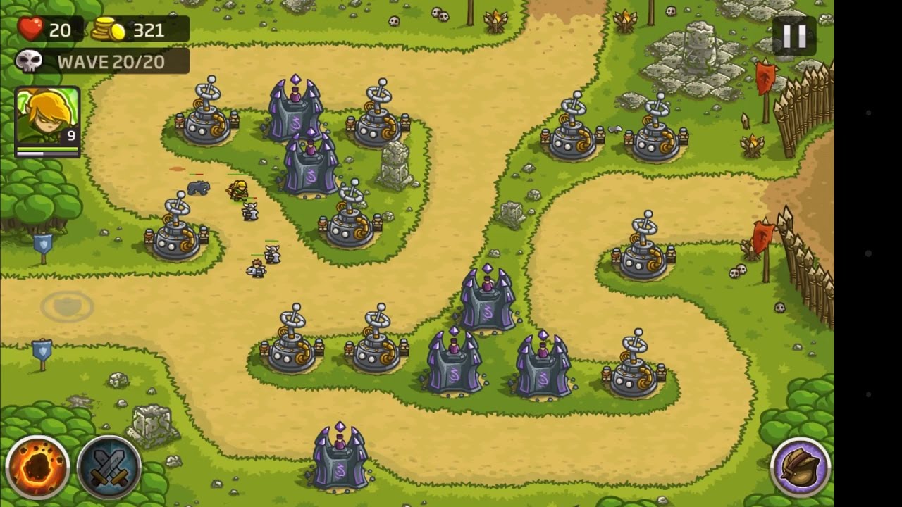 Kingdom Rush - Ruins of Acaroth | 3 stars | Hard - Only Teslas and Arcane Mage Towers