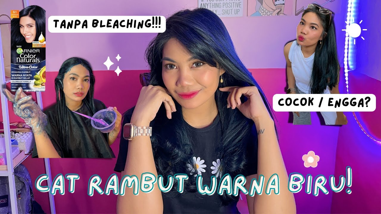 #catrambut WARNA BIRU!!! GARNIER COLOR NATURALS ULTRA COLOR MIDNIGHT BLUE | COCOK ATAU ENGGA?