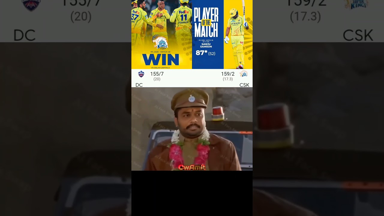 CSK Won by 8 Wickets 🧐 #shorts #cricket #cskvsdc #ipl2026 #ipl