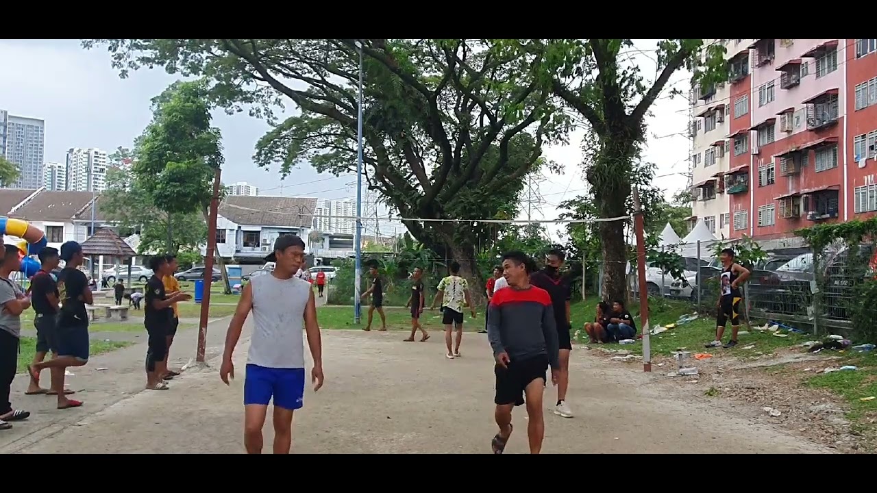 Volleyball Single Kill Single Block..GABIL 🆚️ AWANG...Court Desa Mentari
