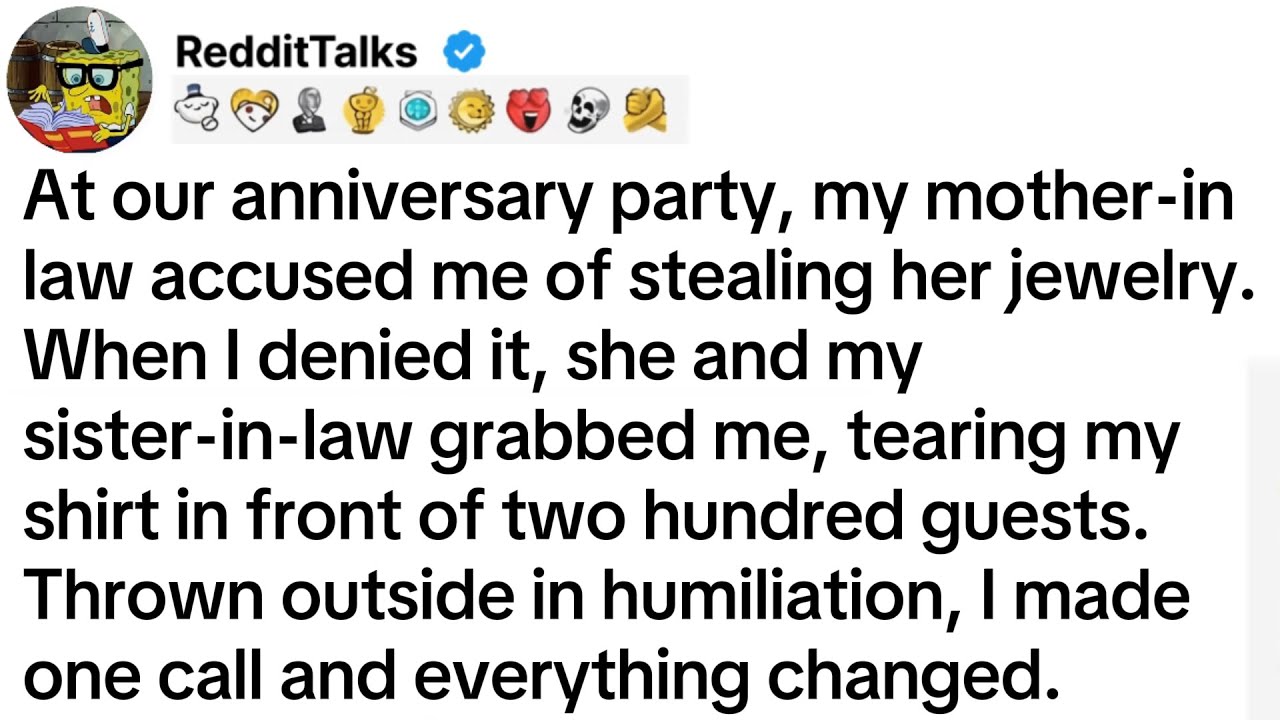 At our anniversary party, my mother-in-law accused me of stealing her jewelry. When I denied it...