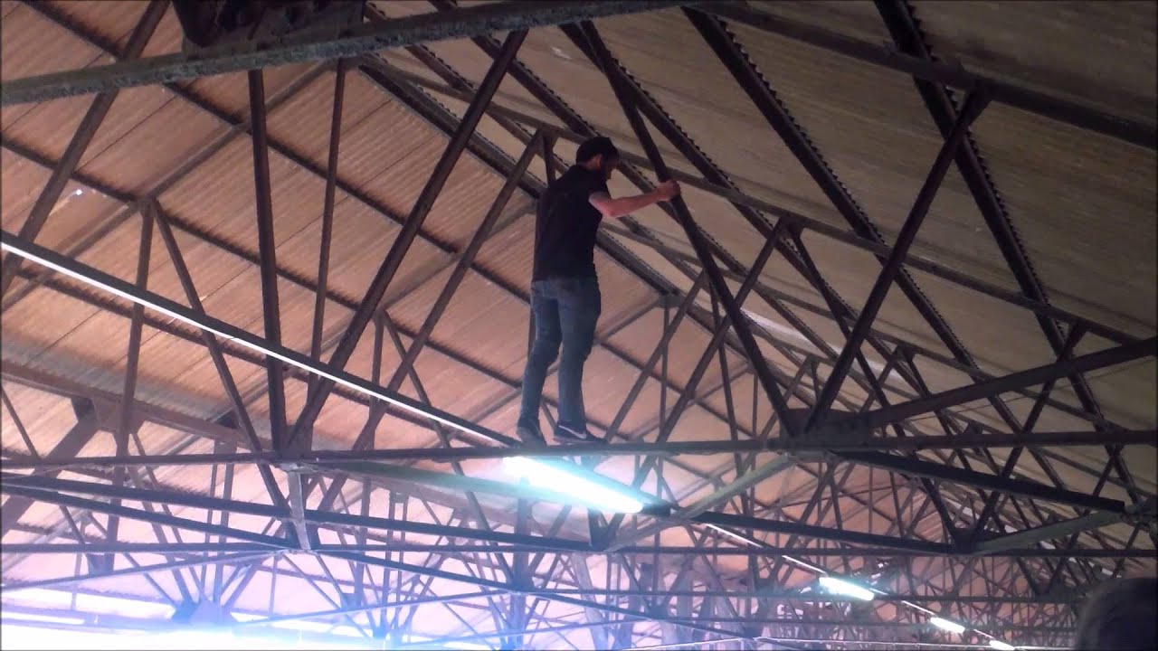Yeovil fan climbs the stand at Leyton Orient