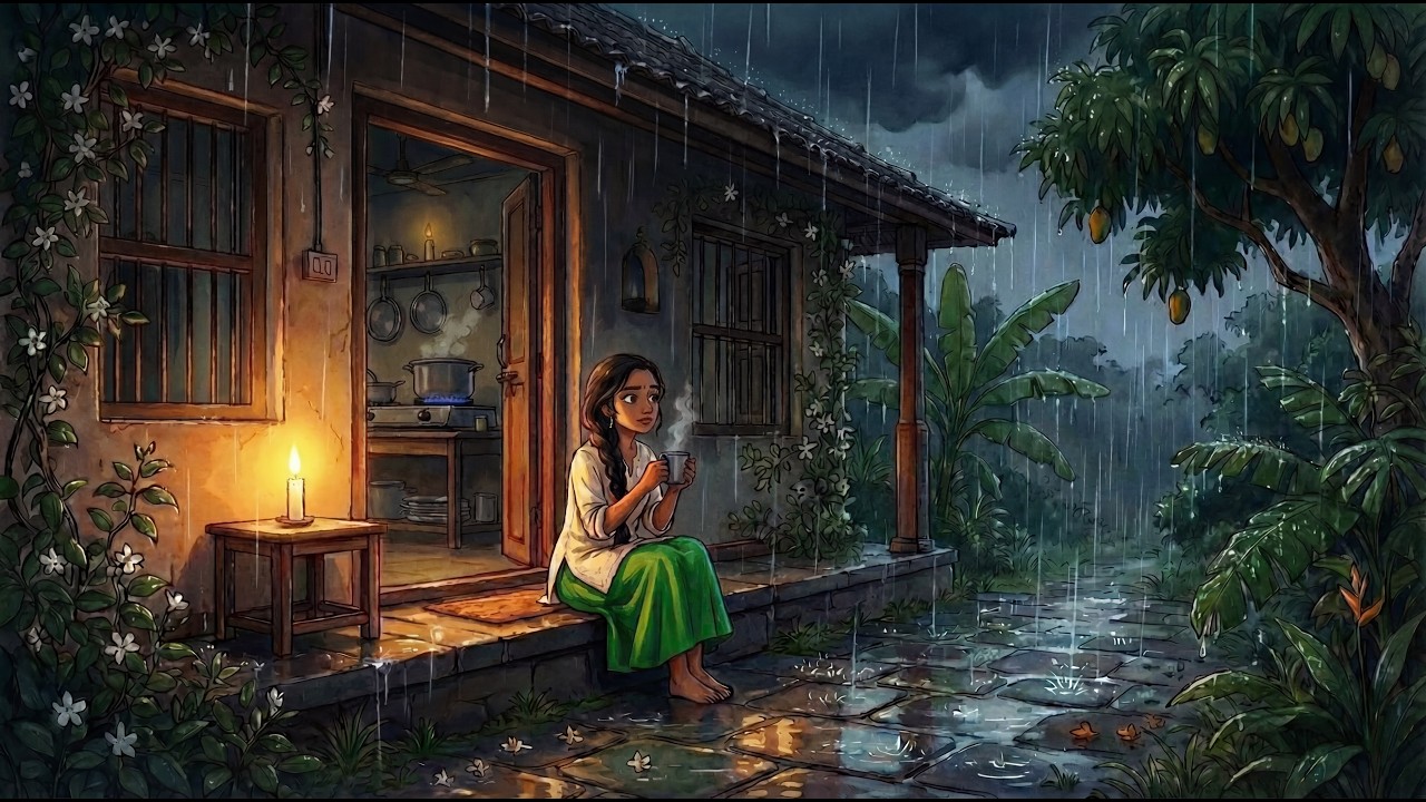 Heartwarming Food For Dinner on a Rainy Day: Monsoon Power Cut | Cooking ASMR | Ghibli Style Video