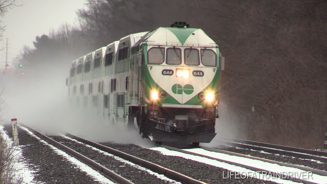 FAST VIA Rail Trains and GO Trains In The Snow!!