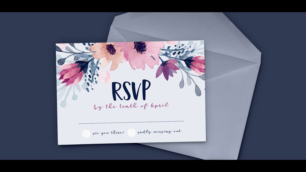 Design a Watercolor Floral RSVP Card in Adobe Illustrator