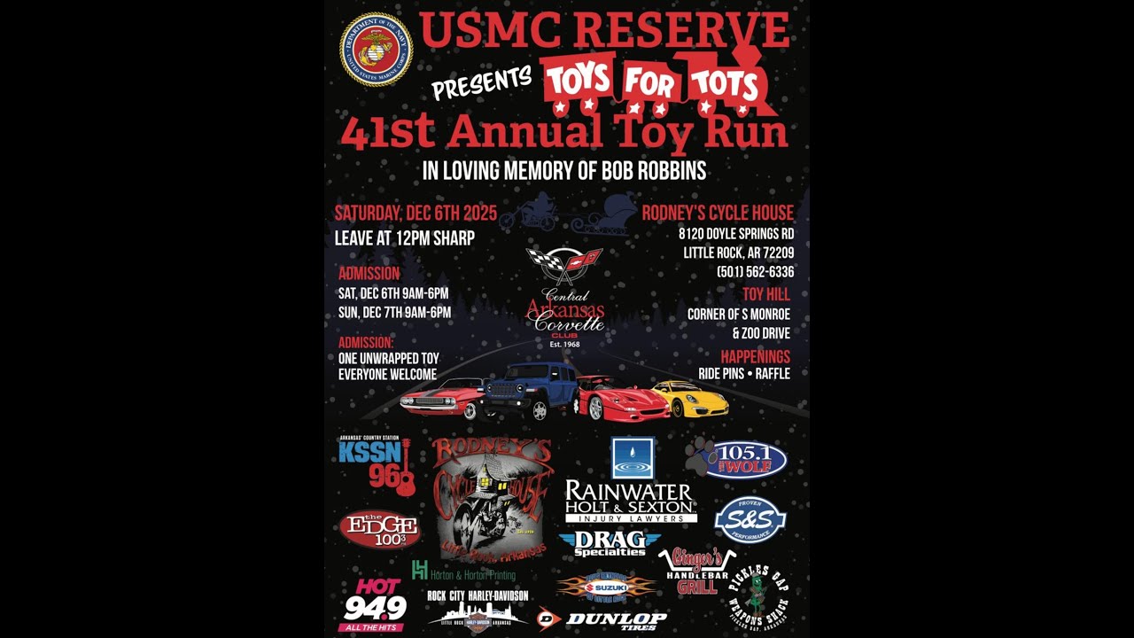 41st Toys for Tots Corvette Run Little Rock, Ar.  2025