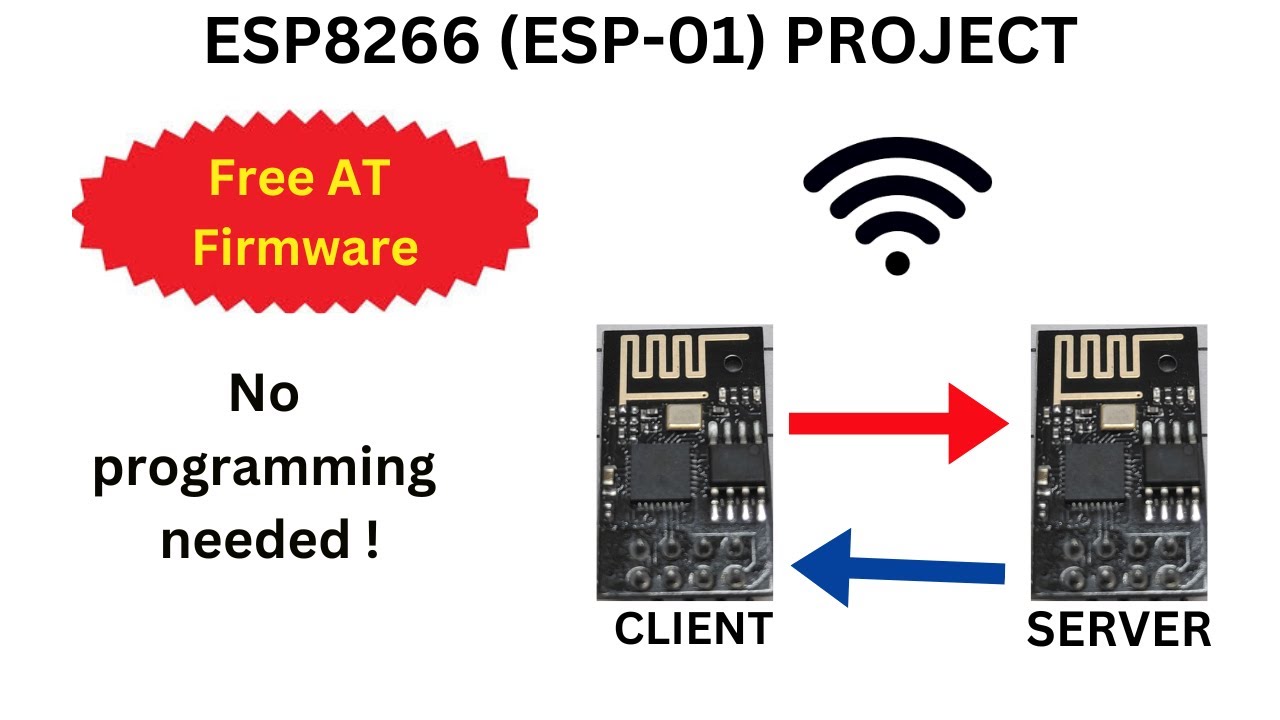 Module to Module wireless communication using AT commands (ESP8266 - ESP-01 project)