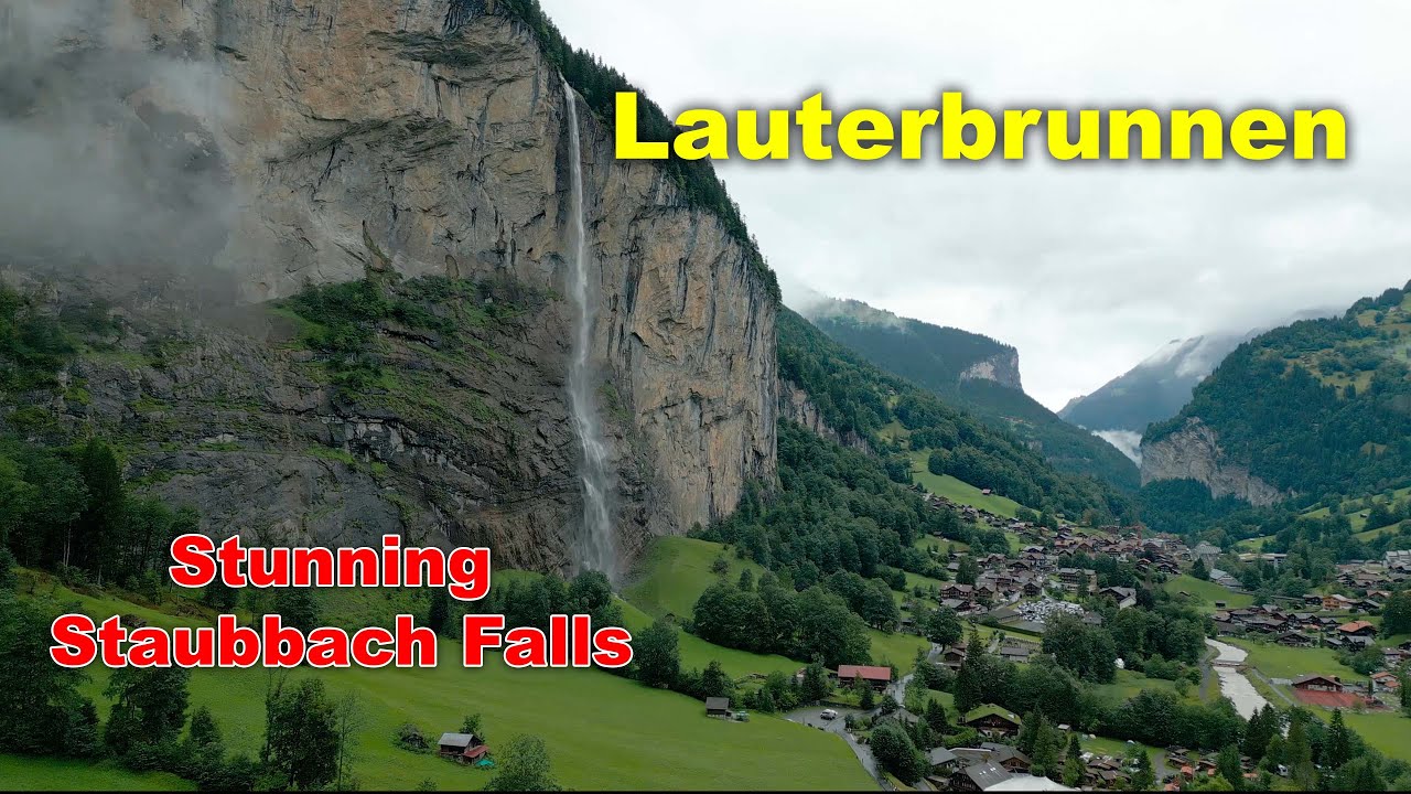 Walking Through Lauterbrunnen & Visiting the Stunning Staubbach Falls – 4K Nature Adventure