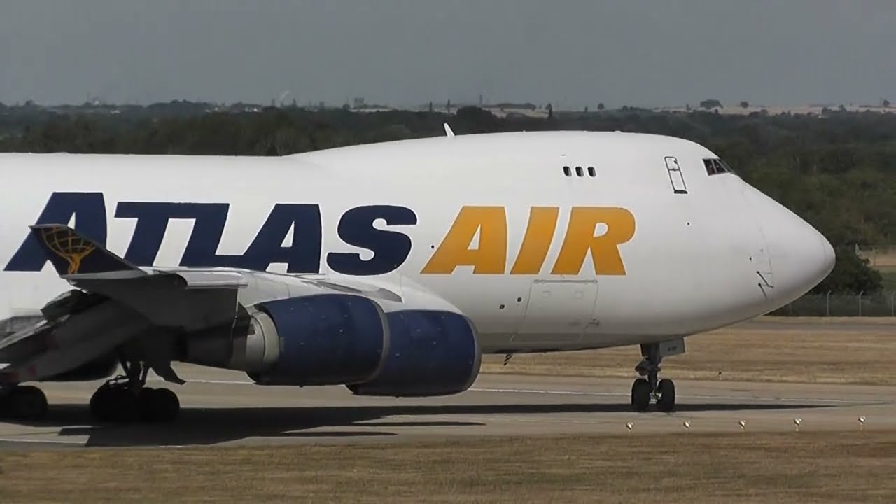 Atlas Air B747 400F Fast Departure From Doncaster Airport. 