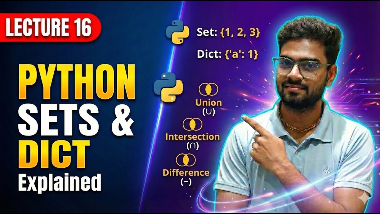 Python Sets & Dictionaries | Set Methods, Operations & Dictionary Functions Explained