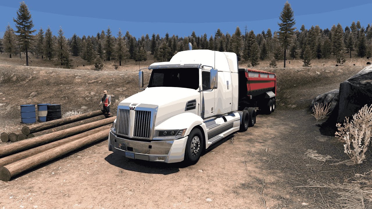 American Truck Simulator Logging Run | Realistic Off-Road Haul in 4K 🚛🛣️