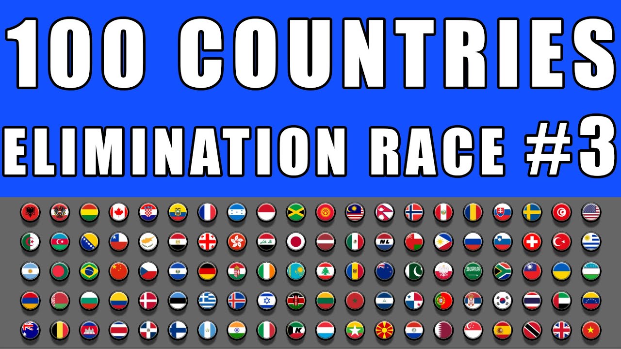 100 Countries Elimination Marble Race 3 in Algodoo \ Marble Race King